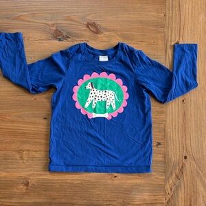 Hanna Andersson Blue Dalmatian Shirt, EUC, size 6-7